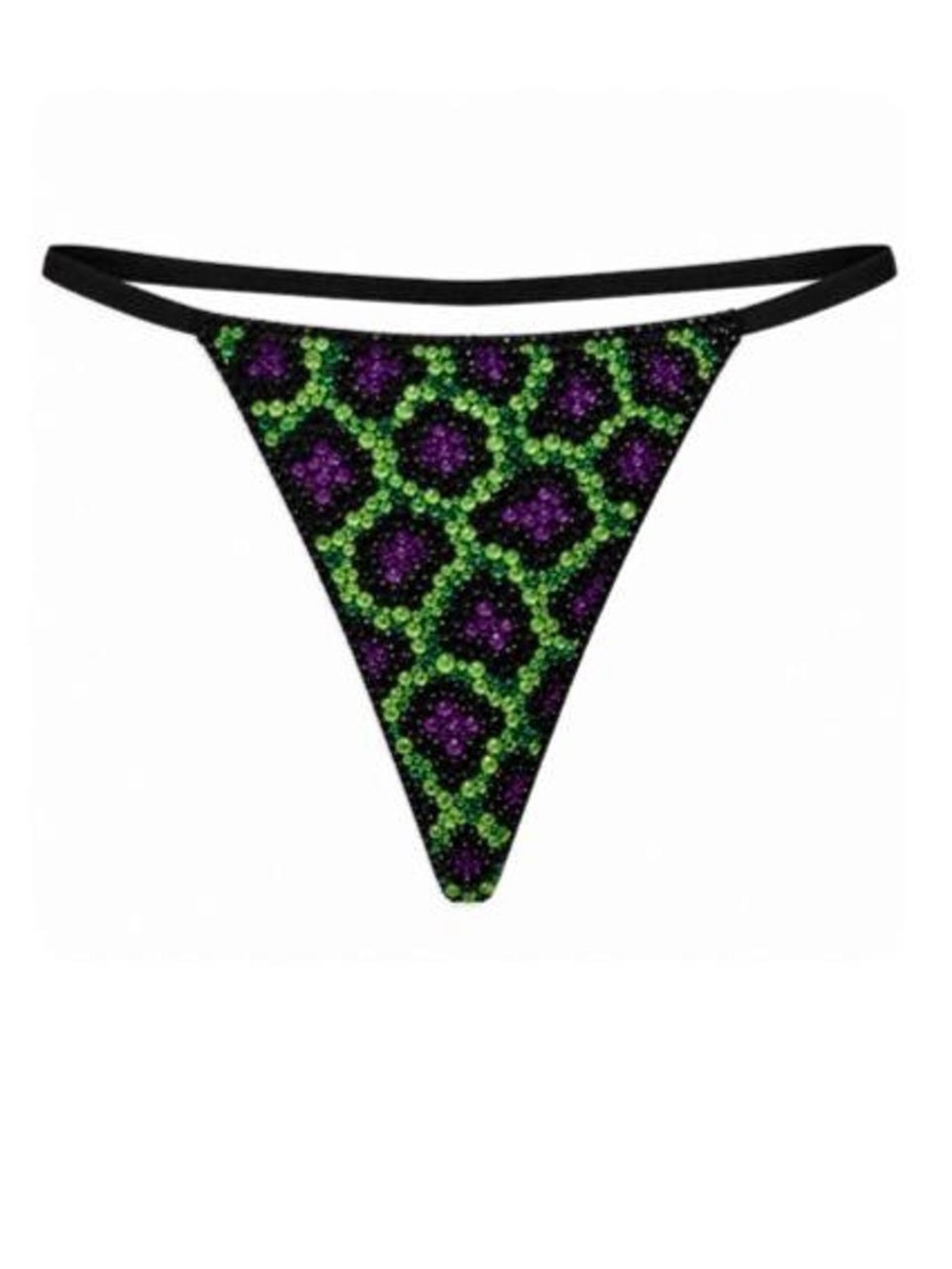 Greta Leopard Theme Crystal Rhinestone Pantie Choose Style & Size XS-3X
